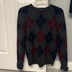 Polo by Ralph Lauren Gray and Red Argyle Sweater